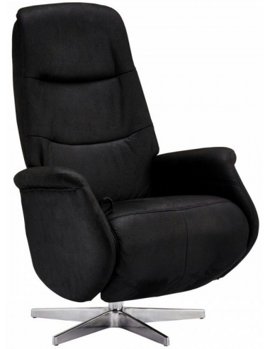 ALTA Lænestol med vippefunktion i polyester H114 cm - Krom/Sort