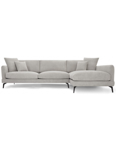 MAGG Højrevendt hjørnesofa i metal og polyester 290 x 133 cm - Sort/Grå