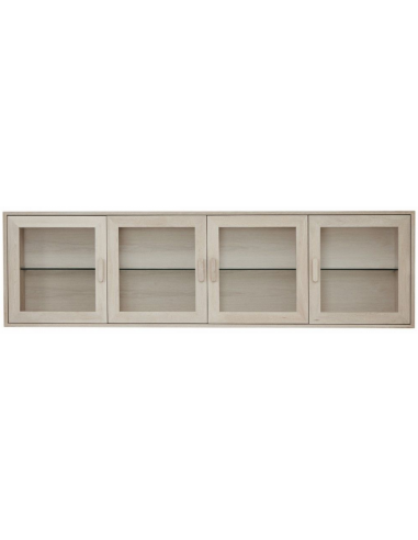 PORT Vægkabinet i MDF og egetræsfinér H60 x B212 cm - Hvidolieret eg