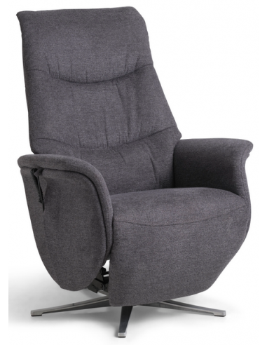 Vince lænestol med indbygget fodstøtte i polyester H113 cm - Børstet alugrå/Antracit