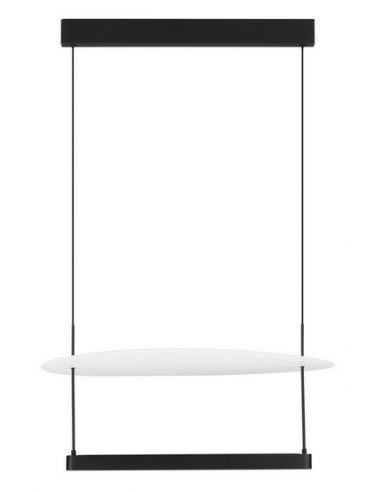 DIONA Langbordspendel i stål og aluminium B60 cm 1 x 40W LED - Mat hvid/Mat sort