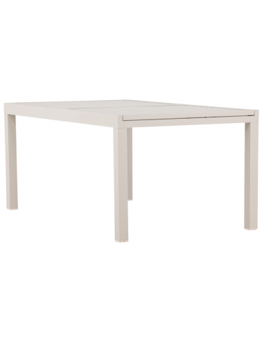 CAP Havebord med udtræk i aluminium H75 x B160 - 240 x D100 cm - Beige
