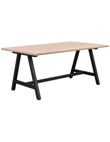 Rowico Carradale spisebord i metal og egetræ 170 x 100 cm - Sort/White wash