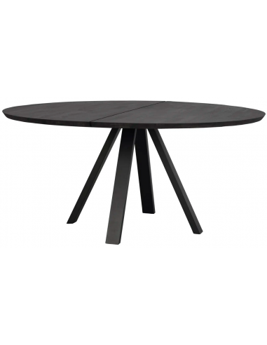 Rowico Carradale rundt spisebord i metal og egetræ Ø150 cm - Sort/Sort