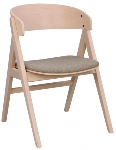 Waterton 2 x Spisebordsstole i egetræ, finér og polypropylene H80 cm - White wash/Brun