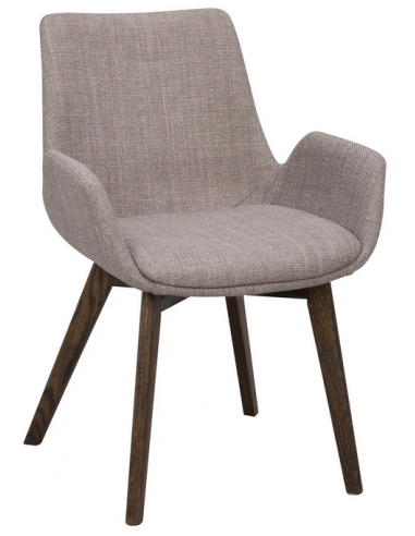 Drimsdale 2 x Spisebordsstole i egetræ og polyester H81 cm - Brun/Grå