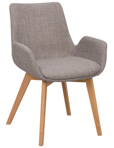 Drimsdale 2 x Spisebordsstole i egetræ og polyester H81 cm - Eg/Grå