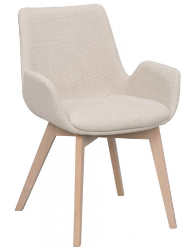 Drimsdale 2 x Spisebordsstole i egetræ og polyester H81 cm - White wash/Beige