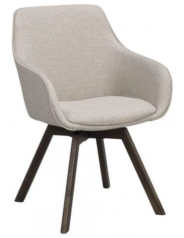 Alison 2 x Spisebordsstole med drejefod i polypropylene H88 cm - Brun/Beige
