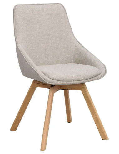 Alison 2 x Spisebordsstole med drejefod i polypropylene H88 cm - Eg/Beige