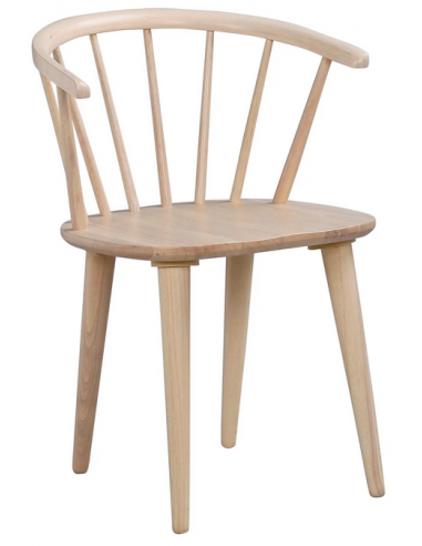 Carmen 2 x Spisebordsstole med armlæn i træ H76 cm - White wash