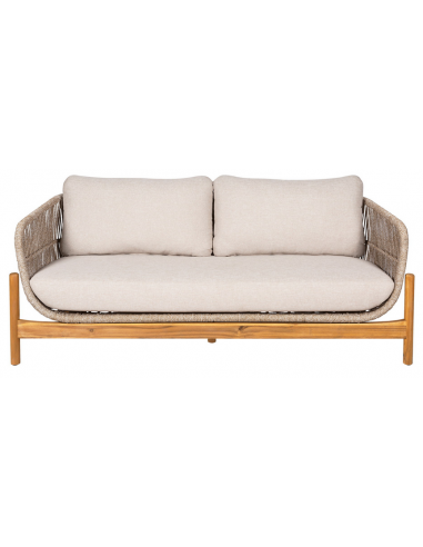TERRA Havesofa i akacietræ og polyester B175 cm - Natur/Beige