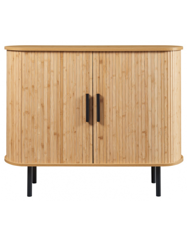 TVEDE Sideboard i metal og MDF H80 x B100 x D40 cm - Sort/Natur