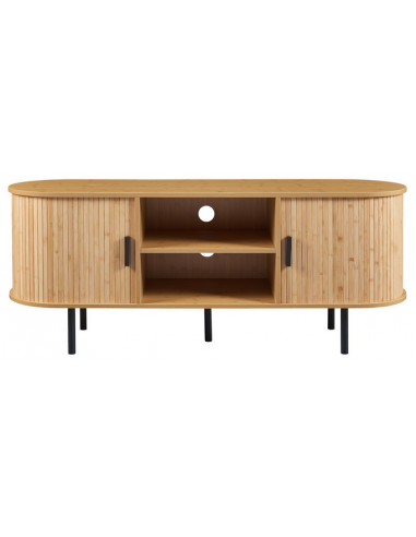 TVEDE Tvbord i metal og MDF H55 x B140 x D40 cm - Sort/Natur