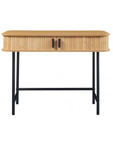 TVEDE Konsolbord i metal og MDF H76 x B100 x D50 cm - Sort/Natur