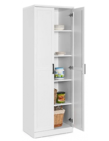 Garderobeskab i MDF og møbelplade H178 x B59 x D43,5 cm - Hvid/Sort