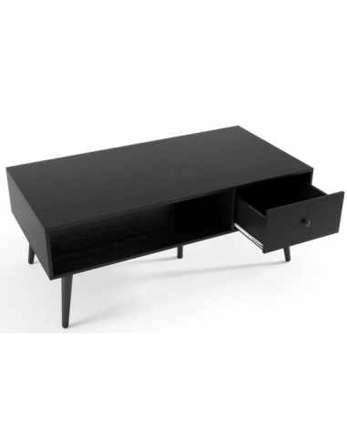 Sofabord i fyrretræ og møbelplade H39,5 x B109 x D55 cm - Sort