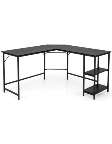 Hjørneskrivebord i metal og møbelplade 138 x 138 cm - Sort