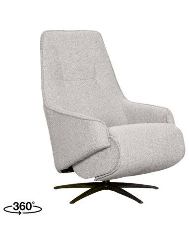 Odense lænestol elektrisk med fodskammel i bouclé H110 cm - Sort/Natur