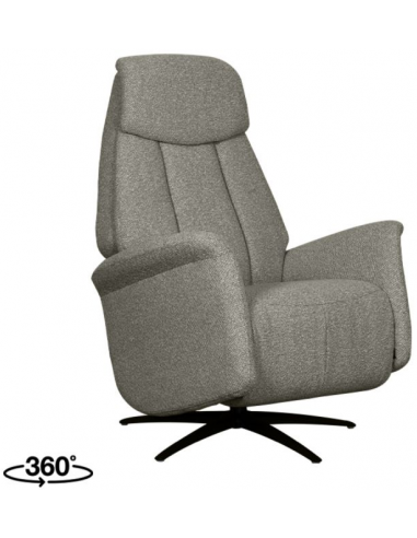 Oslo lænestol elektrisk med fodskammel i bouclé H112 cm - Sort/Trøffelgrå