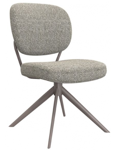 Sæt med 2 x Geneva spisebordsstole med drejefod i bouclé H90 cm - Bronzegrå/Trøffelgrå