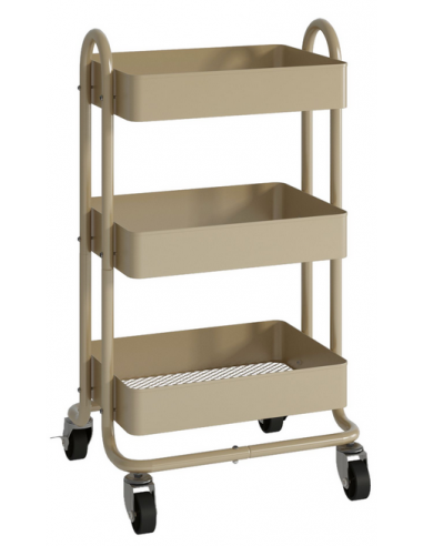 PYHA Serveringsvogn i metal H78,5 x B46 x D35 cm - Kamelgrå