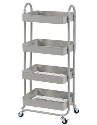 PYHA Serveringsvogn i metal H103,5 x B46 x D35 cm - Kamelgrå