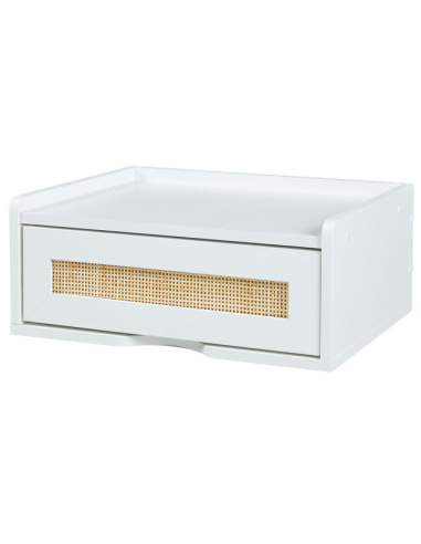 REDSØ Væghængt sengebord i møbelplade H11,5 x B40 x D30 cm - Hvid/Natur