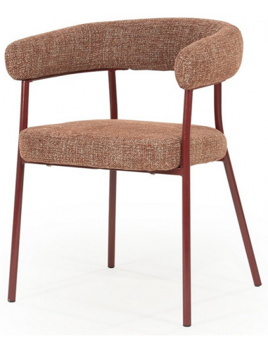 Yovi spisebordsstol med armlæn i metal og polyester H77 cm - Bordeaux/Bordeaux