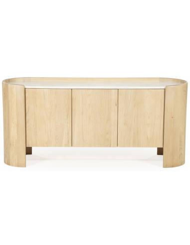 DON Skænk i egetræ og marmor B165 cm - Eg/Hvid marmor