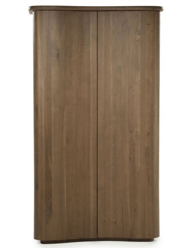 JOSH Vitrineskab i egetræ og egetræsfinér H215 cm - Brun