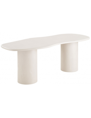 Organisk spisebord i MDF og fibercement 200 x 96 cm - Lysegrå