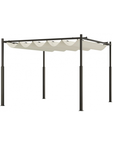 Havepavillon i aluminium og polyester 2,98 x 2,98 m - Sort/Cremehvid