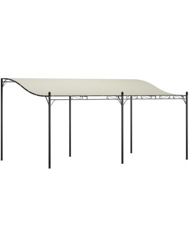 Havepavillon i aluminium og polyester 5 x 3 m - Mørkegrå/Cremehvid