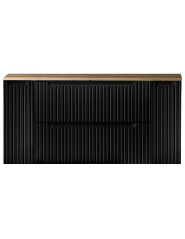 SKELBO Underskab til håndvaske i MDF og møbelplade B120,4 x D40 cm - Sort/Vild eg