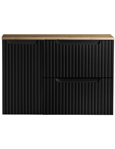 SKELBO Underskab til håndvaske i MDF og møbelplade B80,4 x D40 cm - Sort/Vild eg