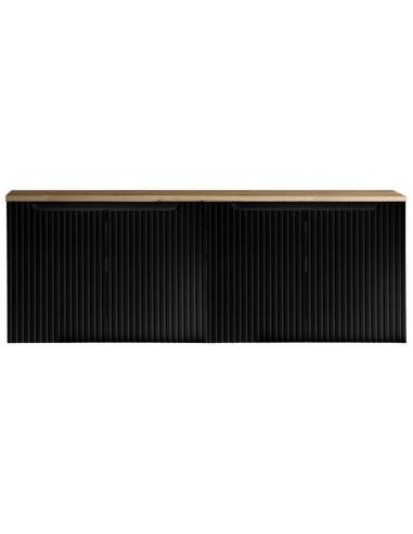 SKELBO Underskab til håndvaske i MDF og møbelplade B160,4 x D40 cm - Sort/Vild eg