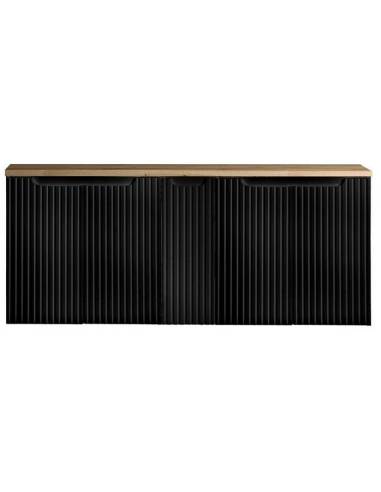 SKELBO Underskab til håndvaske i MDF og møbelplade B140,4 x D40 cm - Sort/Vild eg