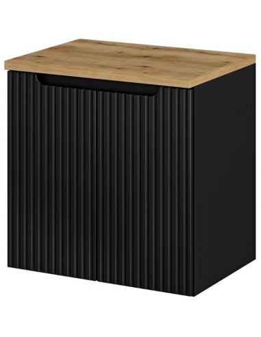 SKELBO Underskab til håndvaske i MDF og møbelplade B60,4 x D40 cm - Sort/Vild eg