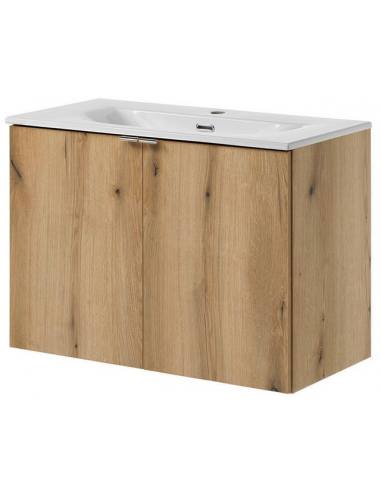 BULO Komplet badmiljø i MDF og keramik B81 x D40 cm - Vild eg/Hvid