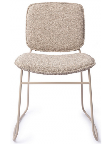 MAKI Spisebordsstol i metal og bouclé H81,5 cm - Støvet beige/Beige