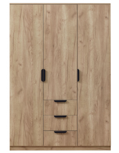 EISEL Klædeskab i MDF og møbelplade H176 x B120 x D52 cm - Vild eg