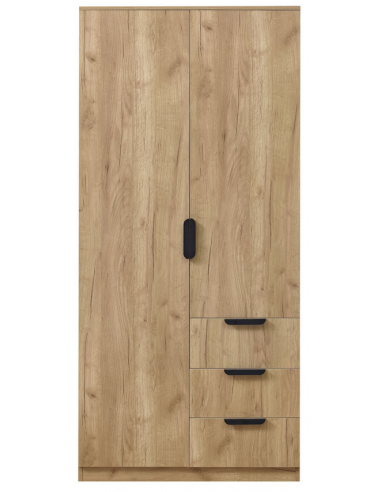 EISEL Klædeskab i MDF og møbelplade H176 x B80 x D52 cm - Vild eg