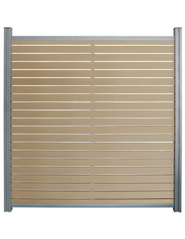 Komplet WPC Havehegn i aluminium og komposit H185 x B180 cm - Mørkegrå/Teak