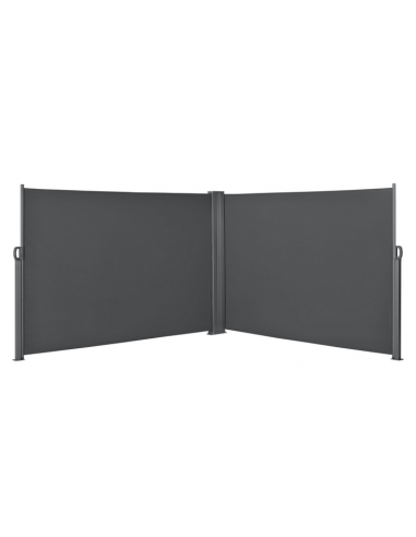 Vinkel sidemarkise H160 x 300 x 300 cm i stål og polyester - Grå/Grå