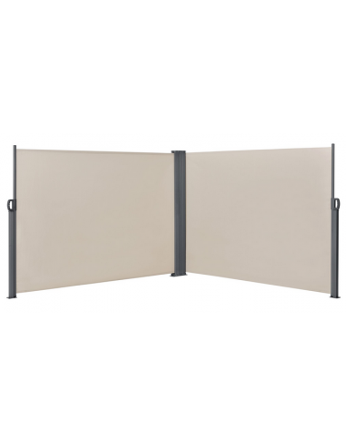 Vinkel sidemarkise H180 x 300 x 300 cm i stål og polyester - Grå/Sand