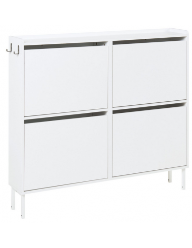 TORNIO Skoskab i metal og møbelplade H91,5 x B100 x D19 cm - Hvid