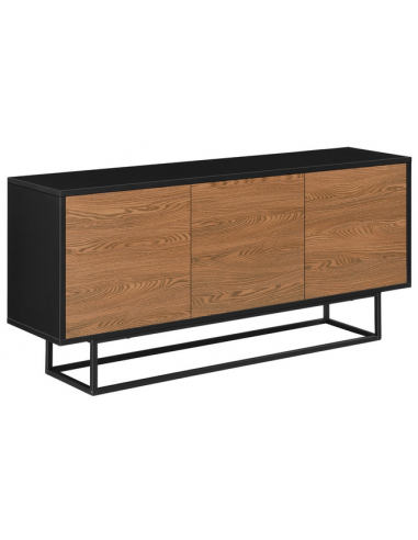 HOLM Skænk i metal og møbelplade H55 x B120 x D30 cm - Sort/Brun