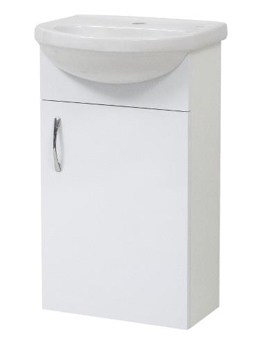 MILANO Komplet væg badmiljø i MDF og keramik H60 x B43 cm - Hvid højglans