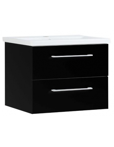 NEVADA Komplet væg badmiljø i MDF og keramik H54 x B70 cm - Sort